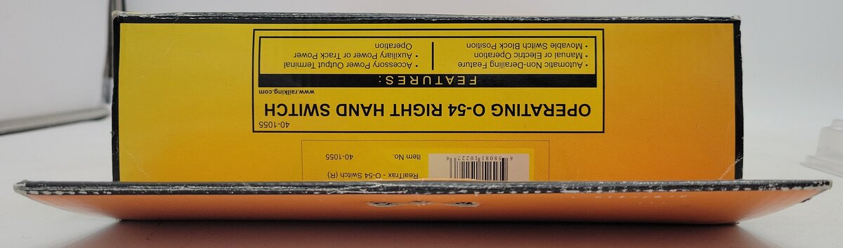 MTH 40-1055 O54 RealTrax Nickel Silver Right Hand Remote Switch Turnout LN/Box