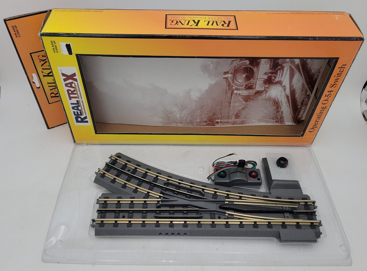 MTH 40-1055 O54 RealTrax Nickel Silver Right Hand Remote Switch Turnout LN/Box