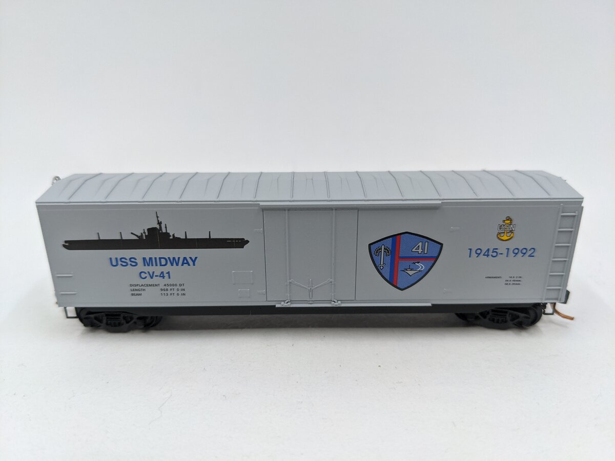 Micro-Trains 03800411 N Navy Series USS Midway 50' Standard Boxcar #CV-41 EX/Box