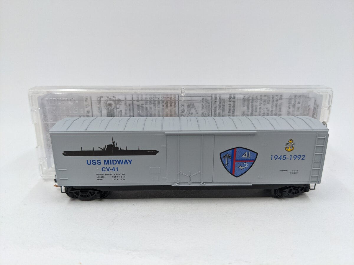 Micro-Trains 03800411 N Navy Series USS Midway 50' Standard Boxcar #CV-41 EX/Box