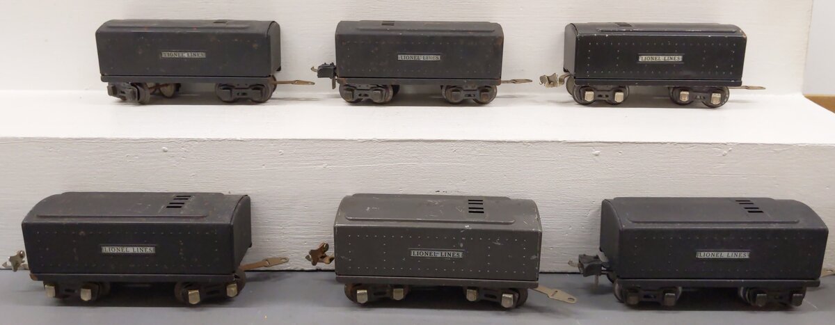 Lionel O Prewar Lionel Lines Tenders #2689T,2689TX,259T,2689T,1689T,2689T [6] VG