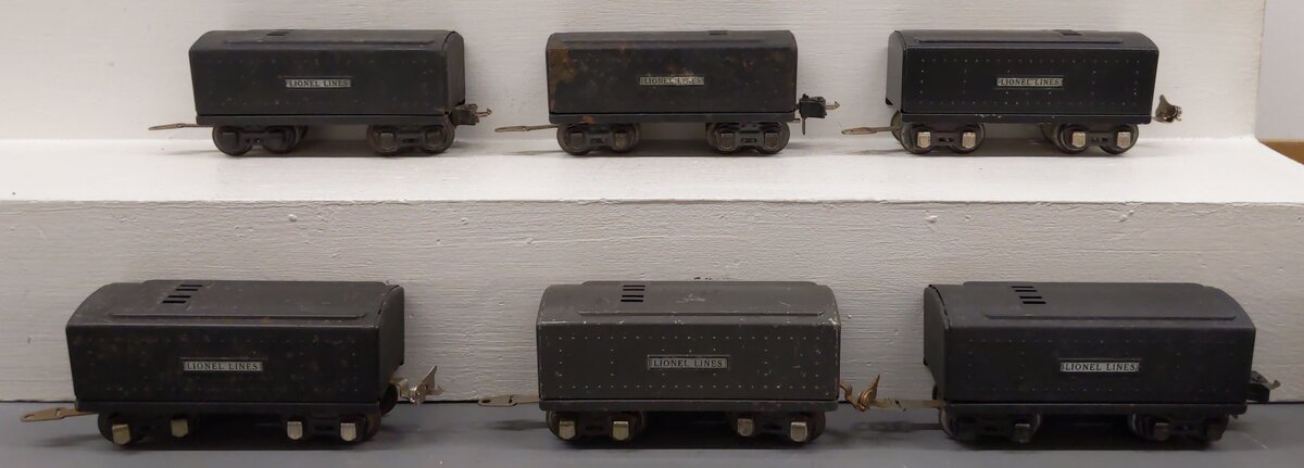 Lionel O Prewar Lionel Lines Tenders #2689T,2689TX,259T,2689T,1689T,2689T [6] VG