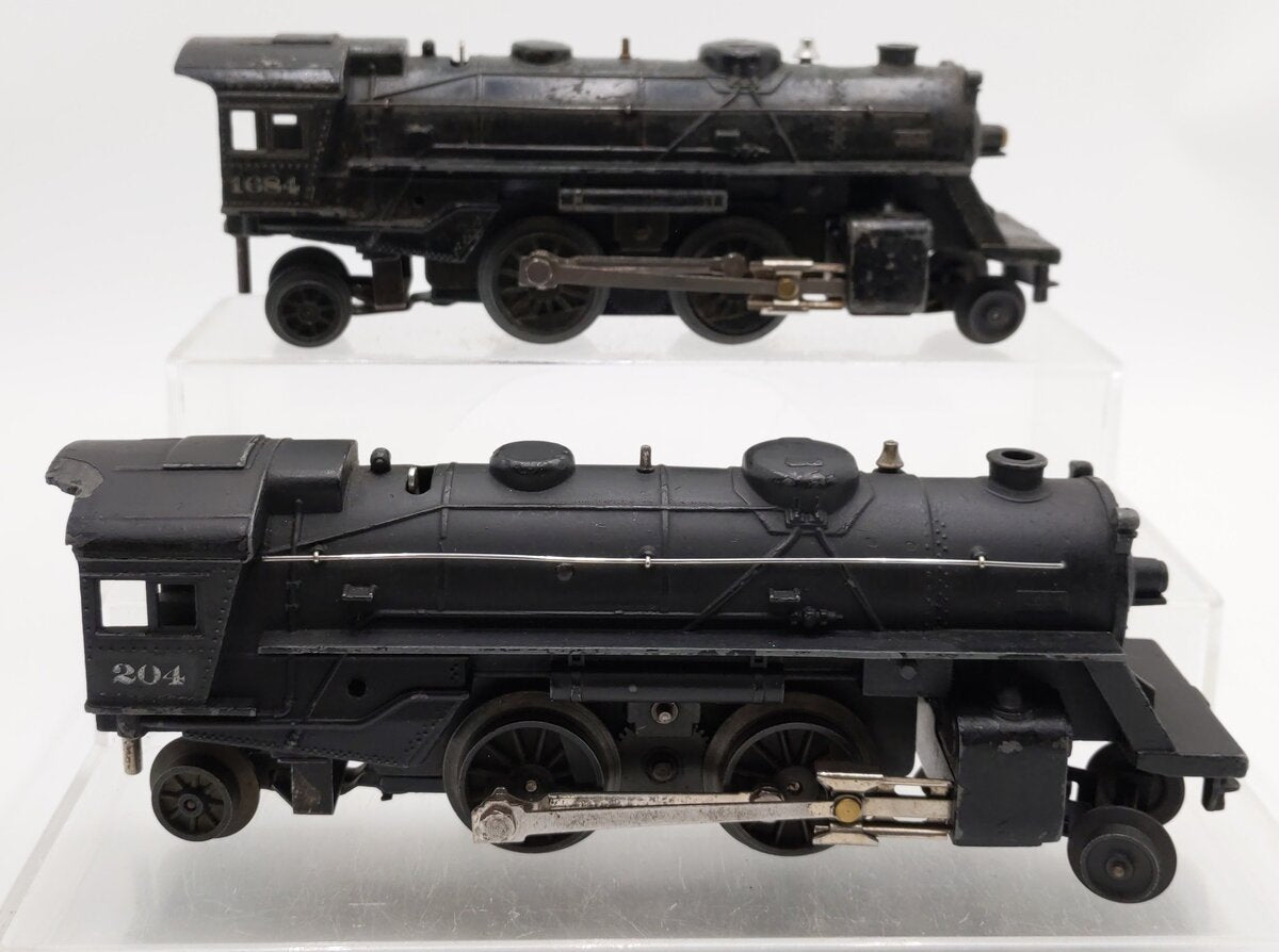 Lionel O Gauge Vintage Steam Locomotives #1684,204 [2] VG
