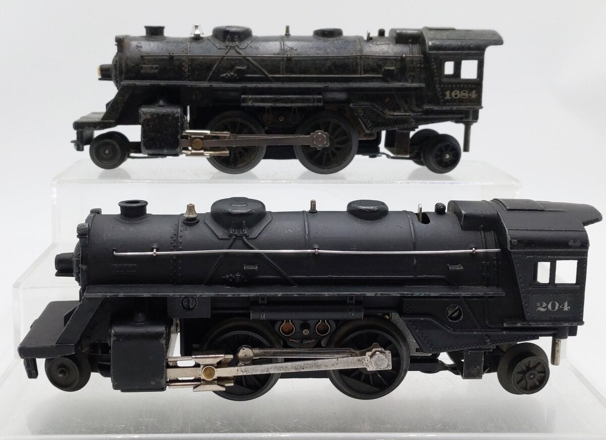 Lionel O Gauge Vintage Steam Locomotives #1684,204 [2] VG