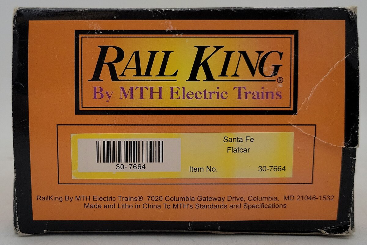 MTH 30-7664 O Gauge Santa Fe Flatcar #94283 (Custom)/Box