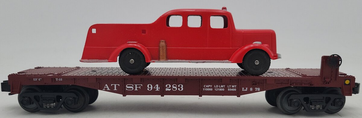 MTH 30-7664 O Gauge Santa Fe Flatcar #94283 (Custom)/Box