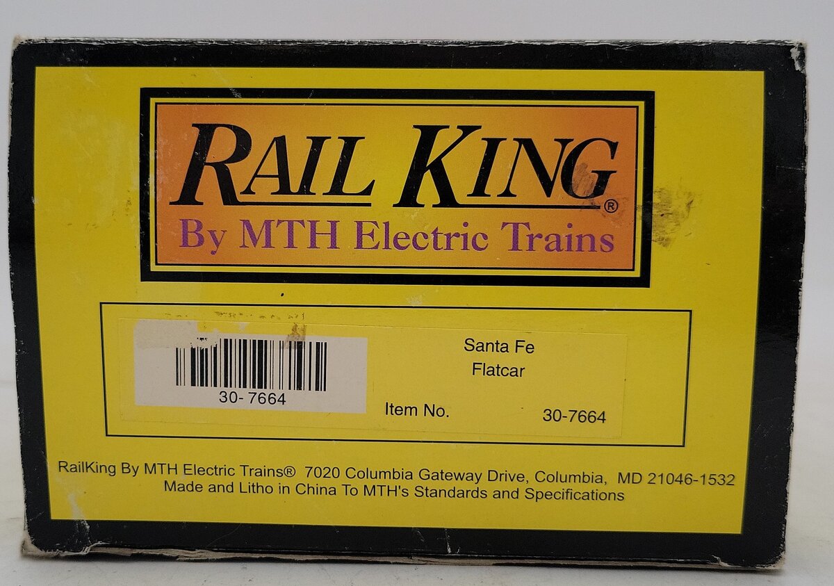 MTH 30-7664 O Gauge Santa Fe Flatcar #94283 (Custom)/Box