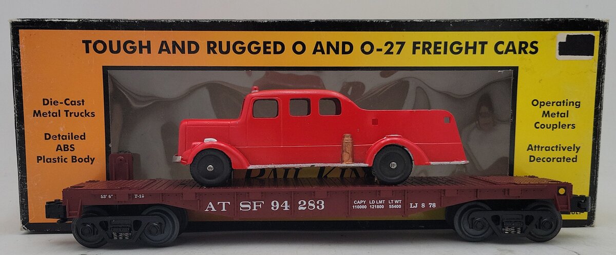 MTH 30-7664 O Gauge Santa Fe Flatcar #94283 (Custom)/Box
