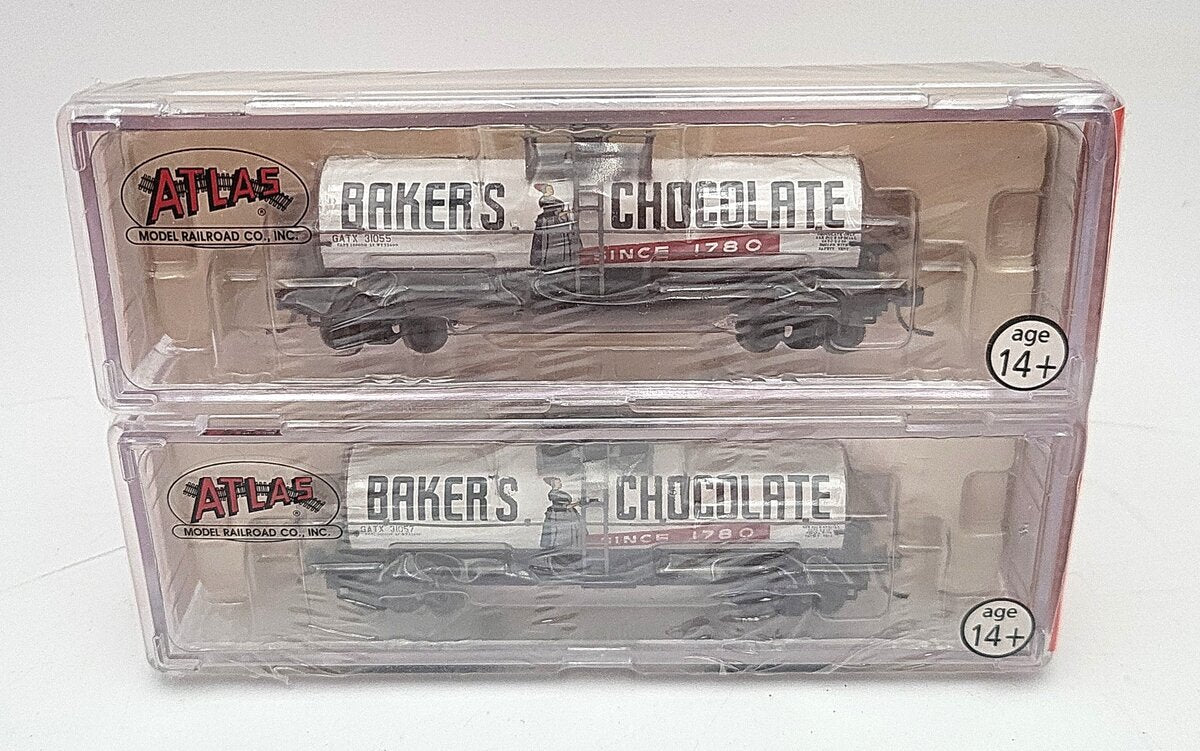 Micro-Trains N Scale Baker's Chocolate Billboard Tank Cars 2-Pack NIB