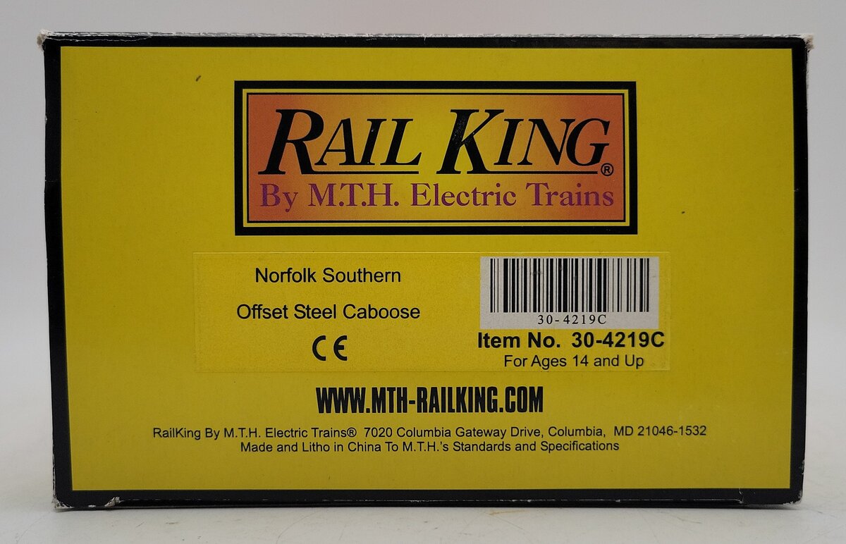 MTH 30-4219C O Gauge Norfolk Southern Offset Steel Caboose #55552 EX/Box