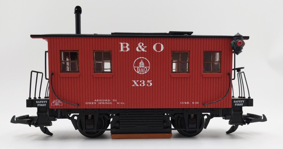 Aristo-Craft ART46952 G Scale B&O Track Cleaning Caboose (Metal Wheels) EX