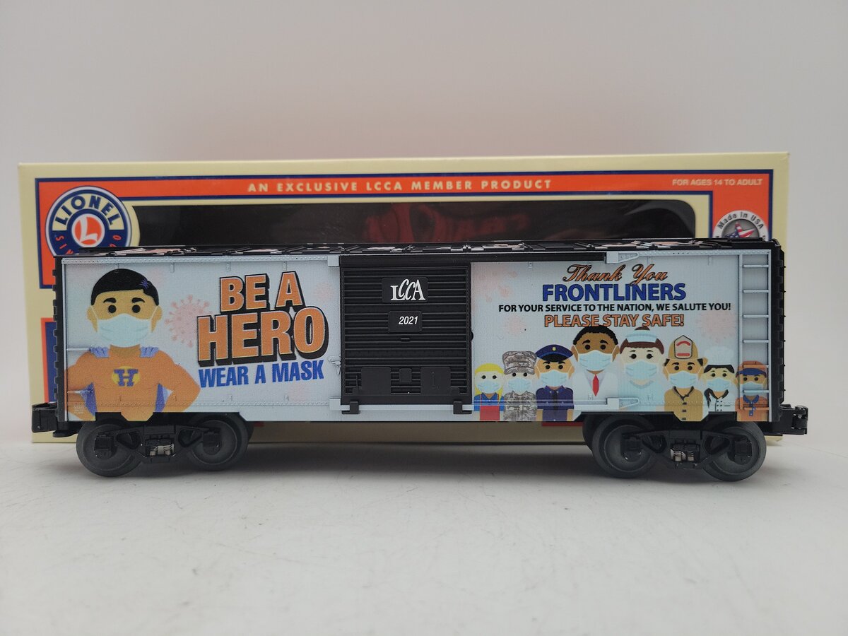 Lionel 2101530 O Gauge 2021 "Be A Hero" Covid 19 Boxcar #2021 EX/Box