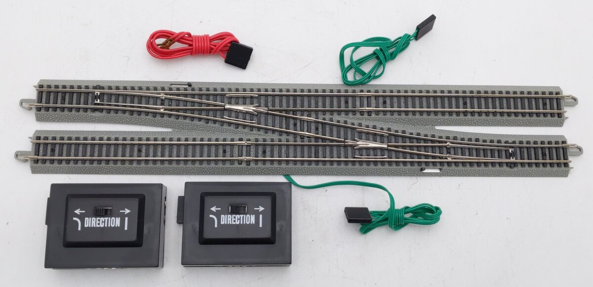 Bachmann 44875 N Nickel Silver #6 E-Z Track Left-Hand Single Crossover Turnout EX
