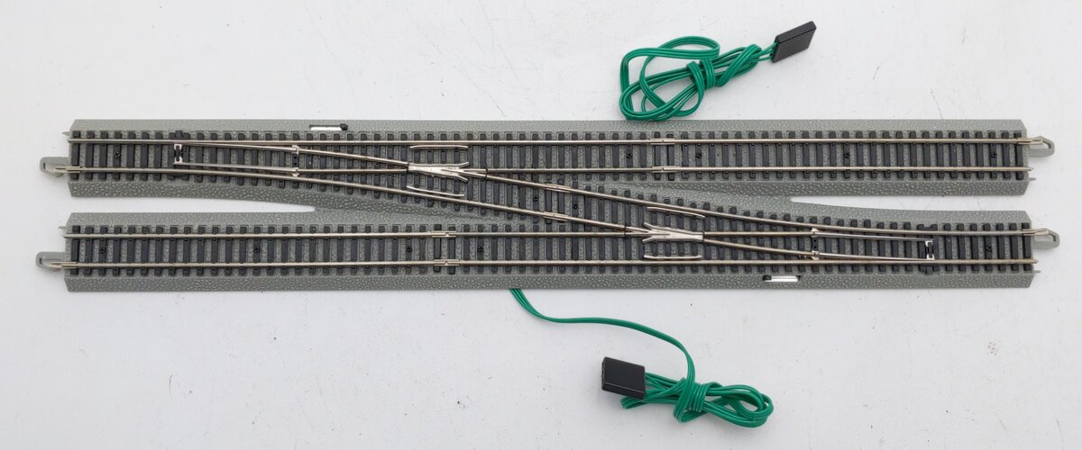 Bachmann 44875 N Nickel Silver #6 E-Z Track Left-Hand Single Crossover Turnout EX