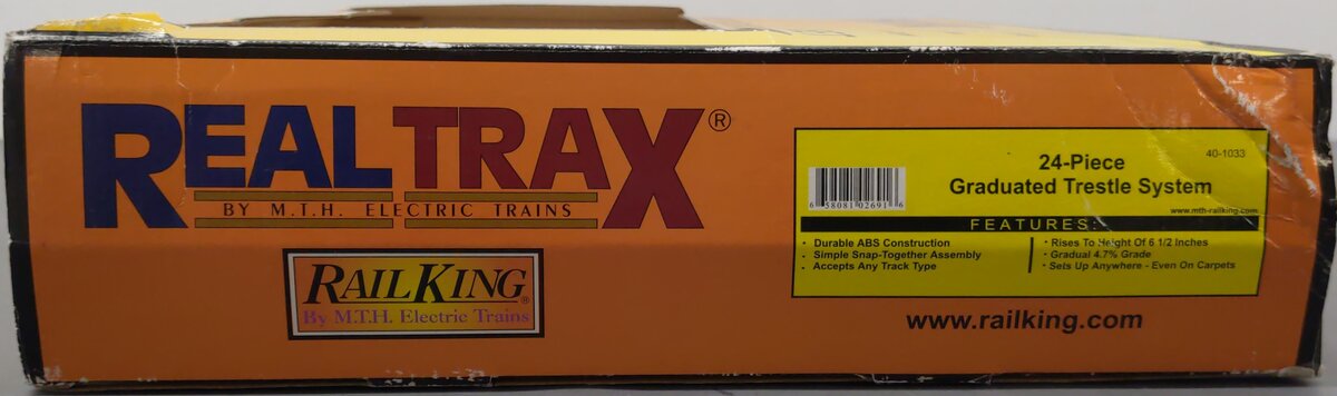 MTH 40-1033 O RealTrax - 24-Piece Graduated Trestle System Set EX/Box
