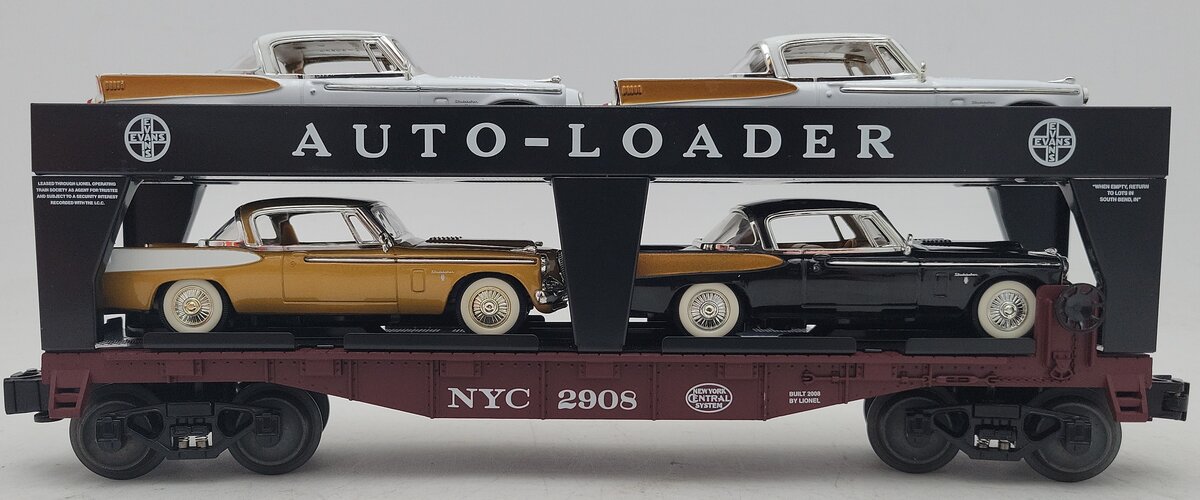 Lionel 6-52474 LOTS 2008 New York Central Evans Auto Loader W/ 4 Autos VG/Box