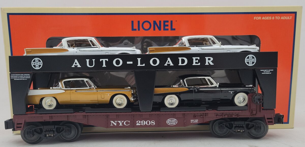 Lionel 6-52474 LOTS 2008 New York Central Evans Auto Loader W/ 4 Autos VG/Box