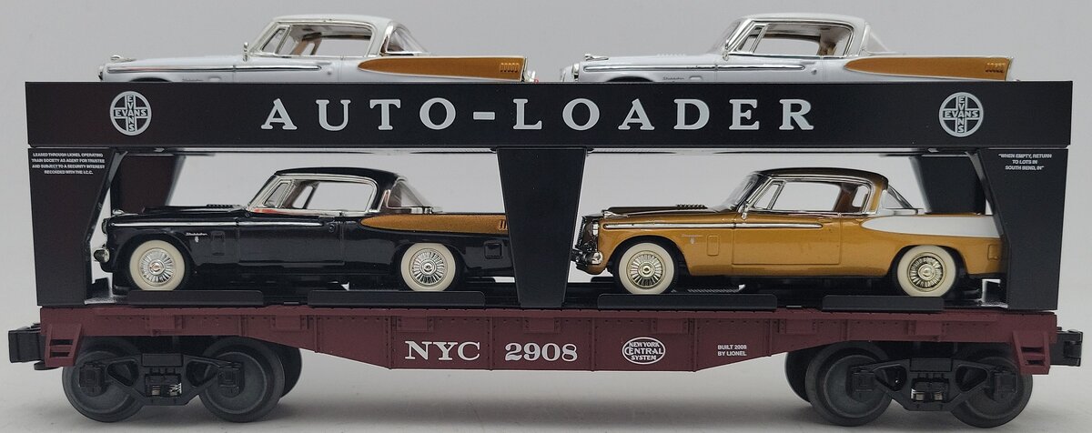 Lionel 6-52474 LOTS 2008 New York Central Evans Auto Loader W/ 4 Autos VG/Box