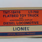 Lionel TMT-18416 LT-702 Lionel Lines Flatbed Toy Truck with Diesel Locomotive EX/Box