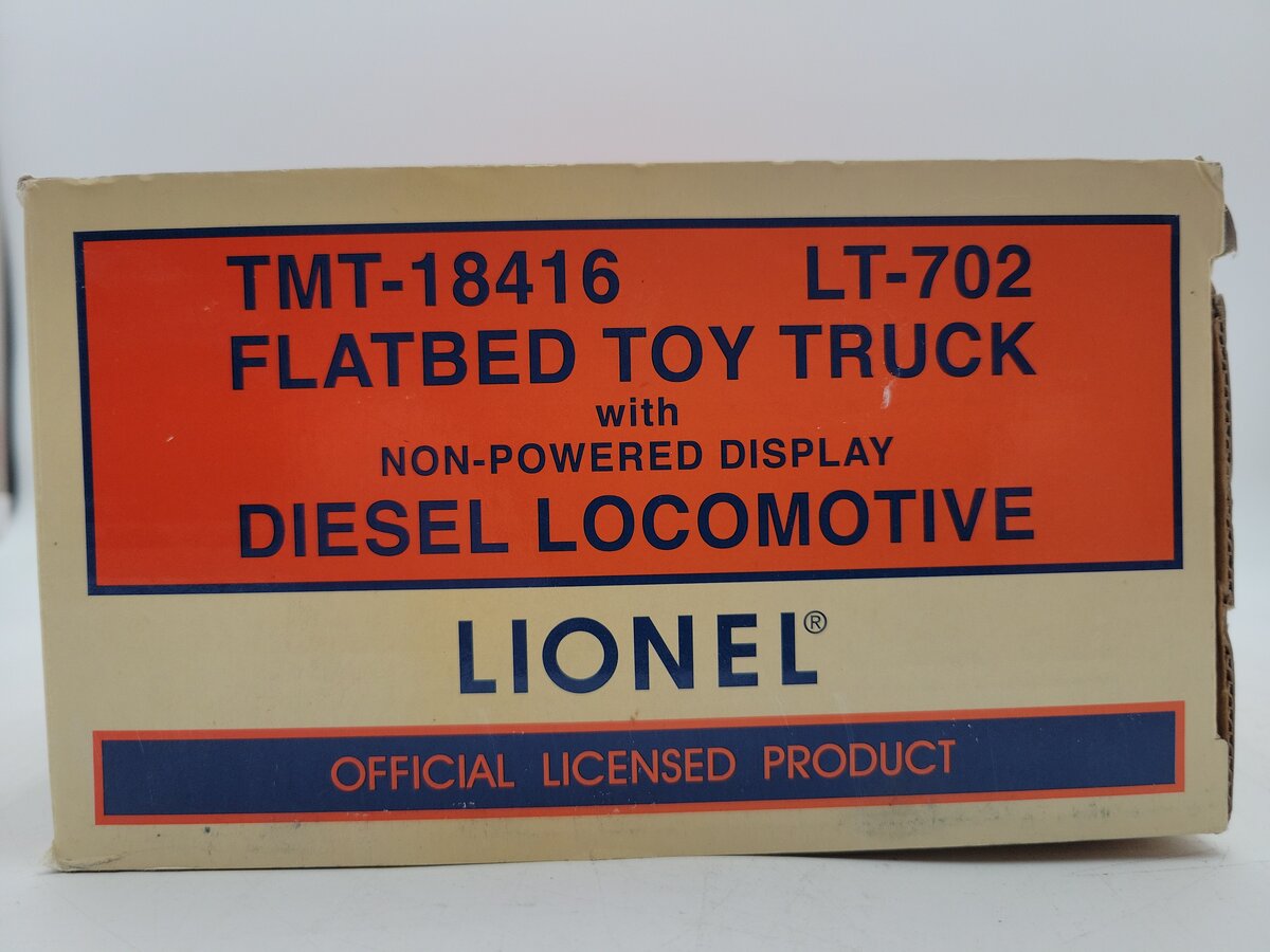 Lionel TMT-18416 LT-702 Lionel Lines Flatbed Toy Truck with Diesel Locomotive EX/Box
