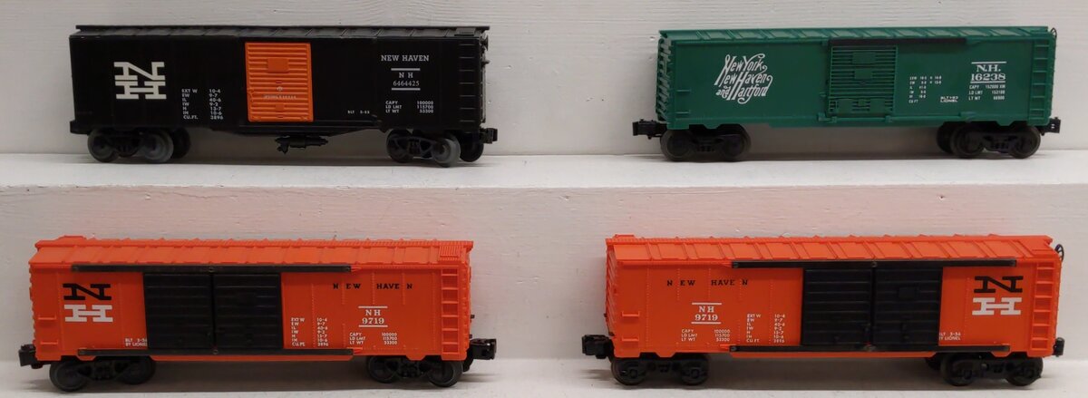 Lionel and Williams O New Haven Assorted Boxcars: #16238, #9719, #6464425 [4] VG/Box