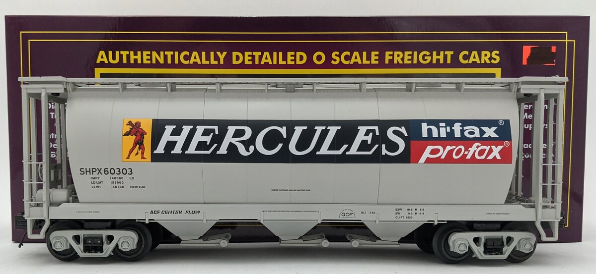 MTH 20-96870 O Gauge Hercules 3 Bay Cylindrical Hopper Car #60303 LN/Box