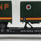 MTH 20-98105 Northern Pacific Flatcar with 2 Short NP Trailers #66152 EX/Box
