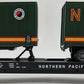 MTH 20-98105 Northern Pacific Flatcar with 2 Short NP Trailers #66152 EX/Box