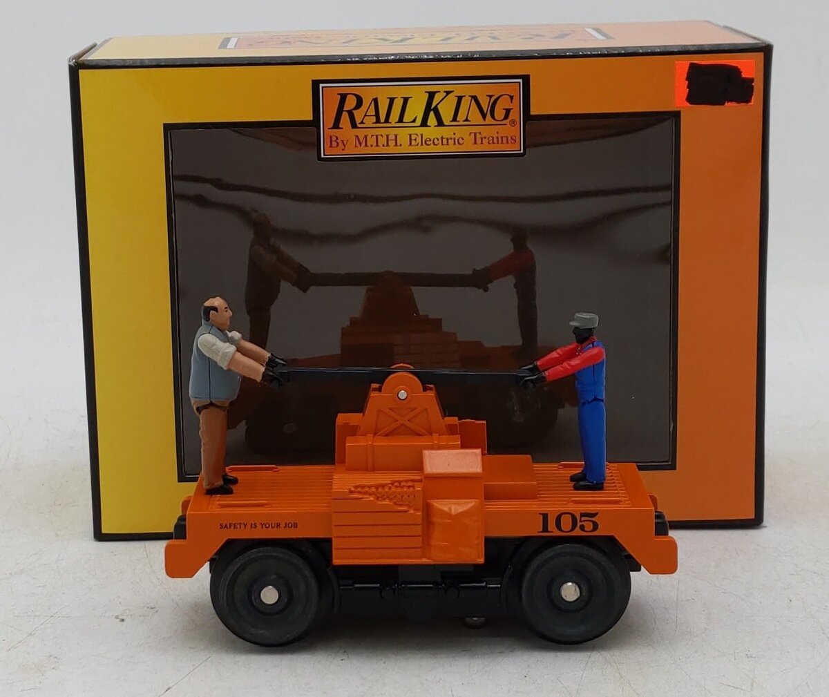 MTH 305236 O MoW Operating Handcar/orange #105