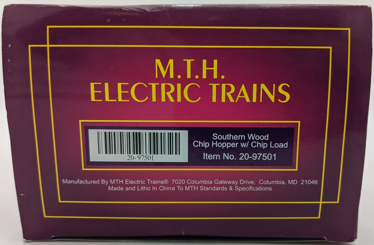 MTH 20-97501 O Gauge Southern Wood Chip Hopper Car- Missing Chips #139750/Box