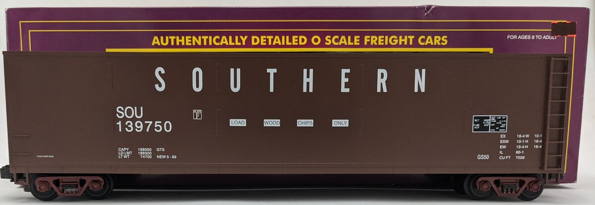 MTH 20-97501 O Gauge Southern Wood Chip Hopper Car- Missing Chips #139750/Box