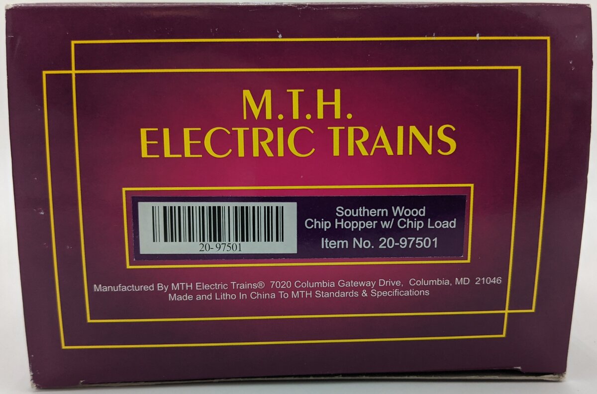 MTH 20-97501 O Gauge Southern Wood Chip Hopper Car- Missing Chips #139750/Box