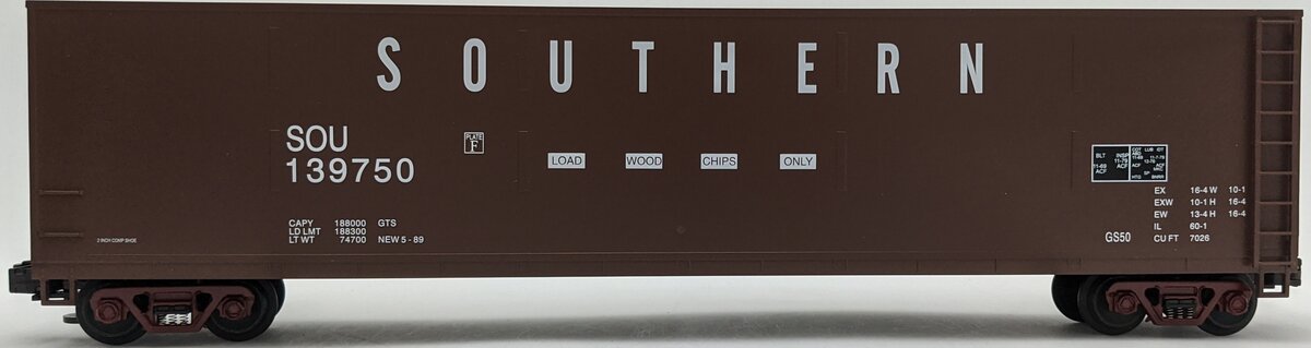 MTH 20-97501 O Gauge Southern Wood Chip Hopper Car- Missing Chips #139750/Box