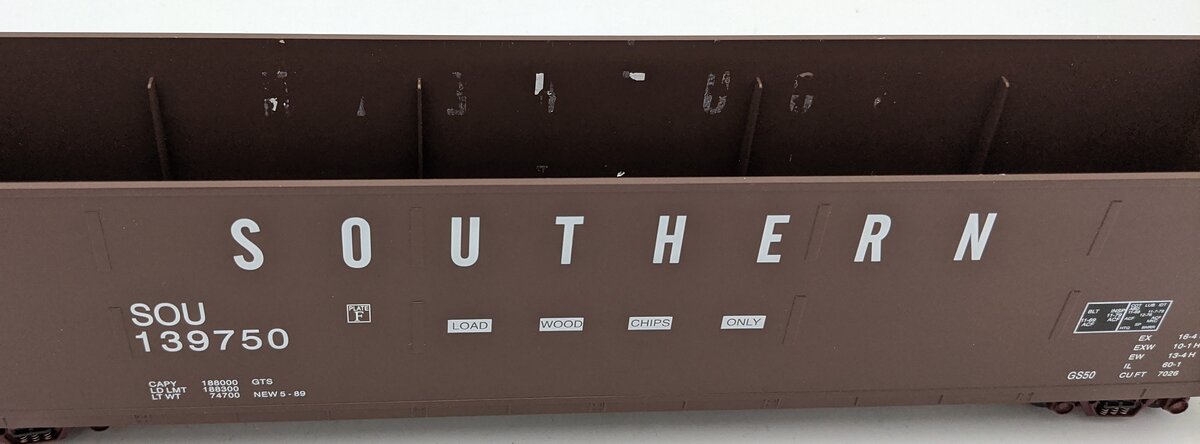 MTH 20-97501 O Gauge Southern Wood Chip Hopper Car- Missing Chips #139750/Box