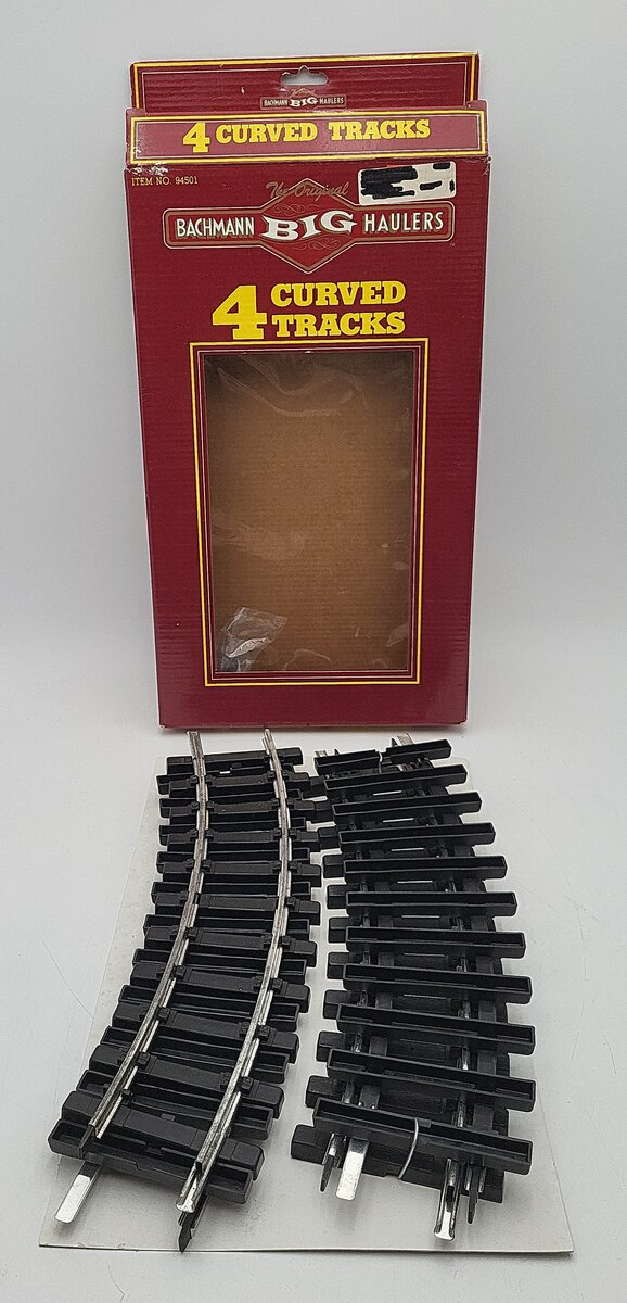 Bachmann 94501 G Scale Curved Steel Alloy Track with Plastic Ties (Pack of 4) EX/Box