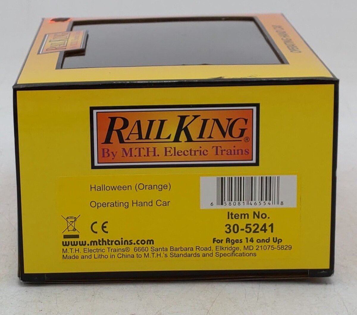 MTH 30-5241 O Orange Halloween Operating Handcar #1031 LN/Box