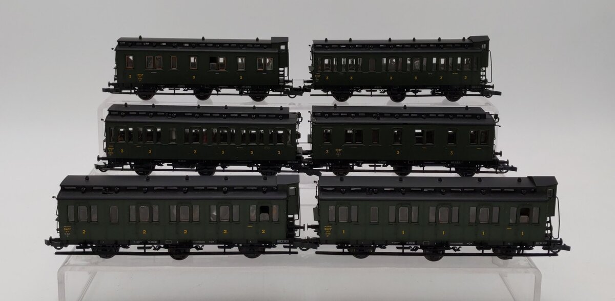 Roco HO Scale Assorted 3-Axel Compartment Cars [6] EX