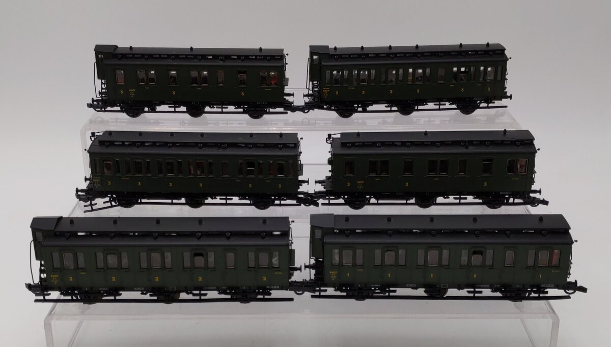 Roco HO Scale Assorted 3-Axel Compartment Cars [6] EX