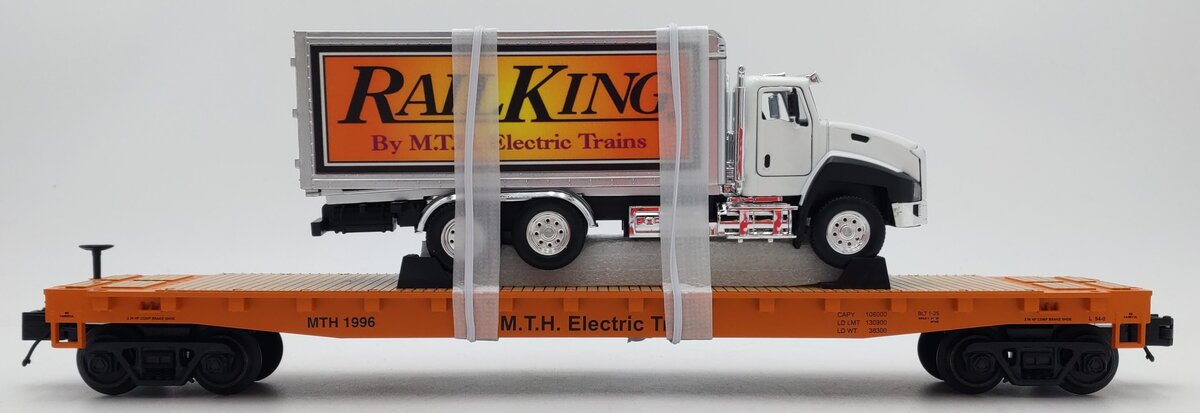 MTH 20-95863 O Gauge Electric Trains Flat Car w/Box Truck #1996 LN/Box
