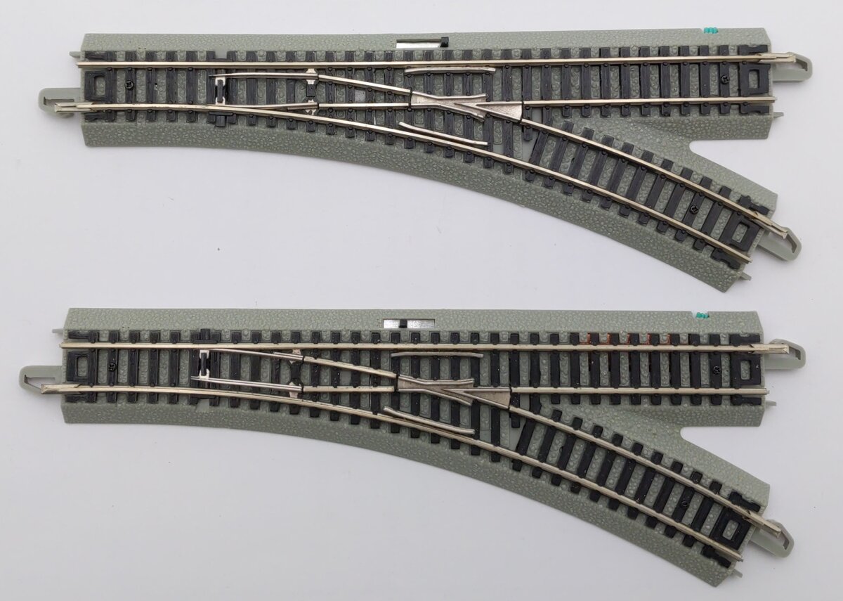 Bachmann 44862 N Nickel Silver #4 E-Z Track Right-Hand Switch Turnouts [2] EX