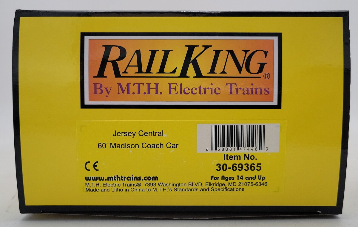 MTH 30-69365 O Gauge Jersey Central Madison Coach Car NIB