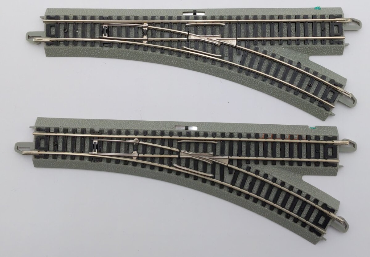Bachmann 44862 N Nickel Silver #4 E-Z Track Right-Hand Switch Turnouts [Qty 2] EX
