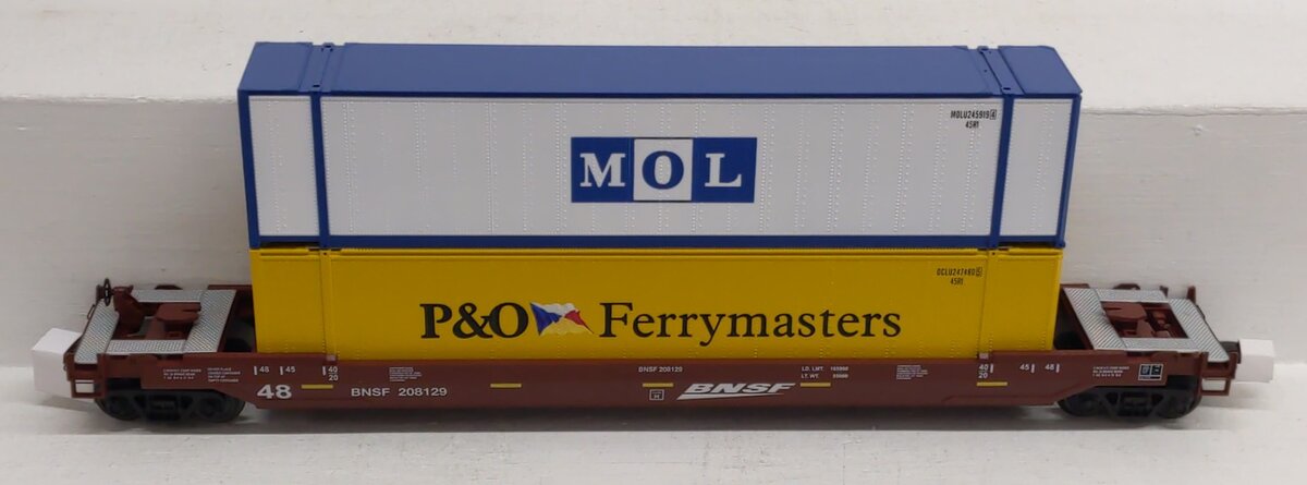 MTH 20-92433E O Gauge BNSF Husky Stack Car #208129 NIB