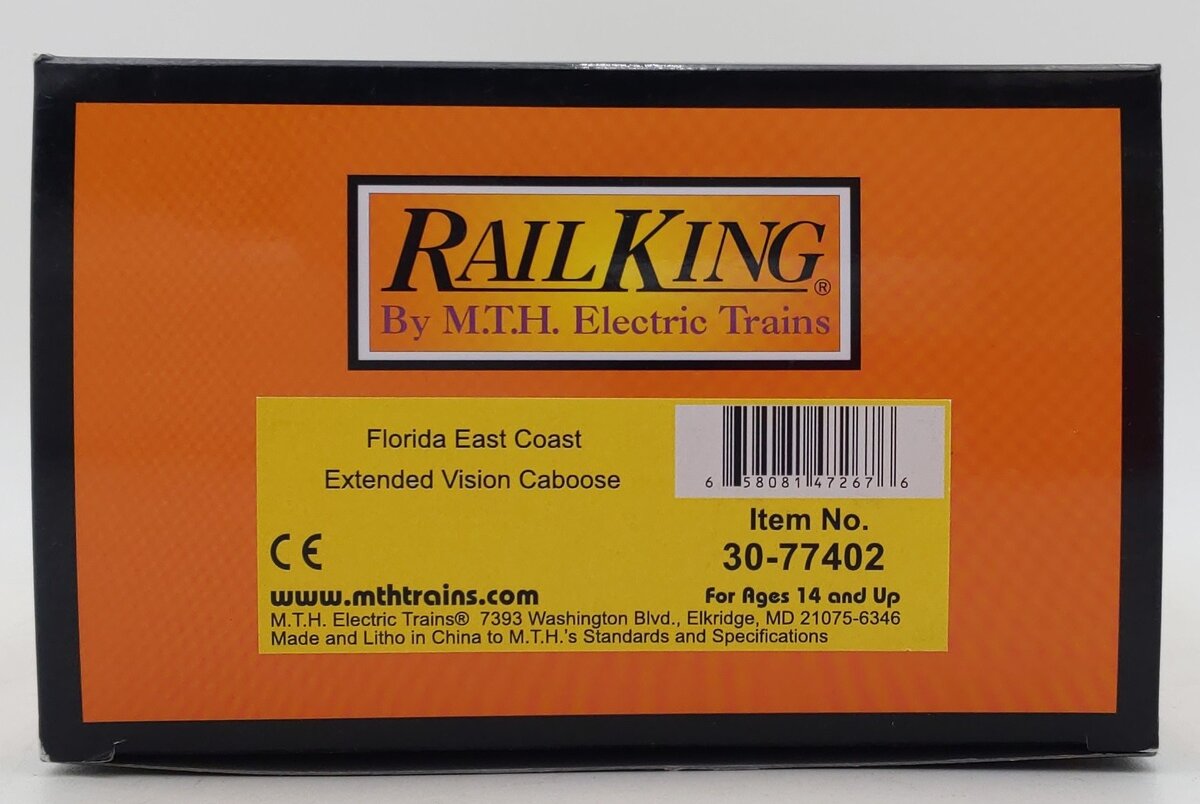 MTH 30-77402 O Gauge Florida East Coast Extended Vision Caboose #40266 LN/Box