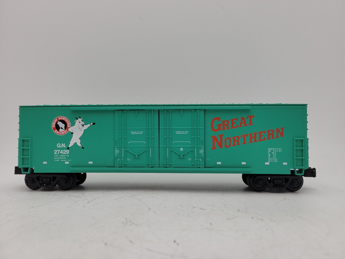 MTH 30-71177 O Great Northern RailKing 50' Double Door Plugged Boxcar #27429 LN/Box
