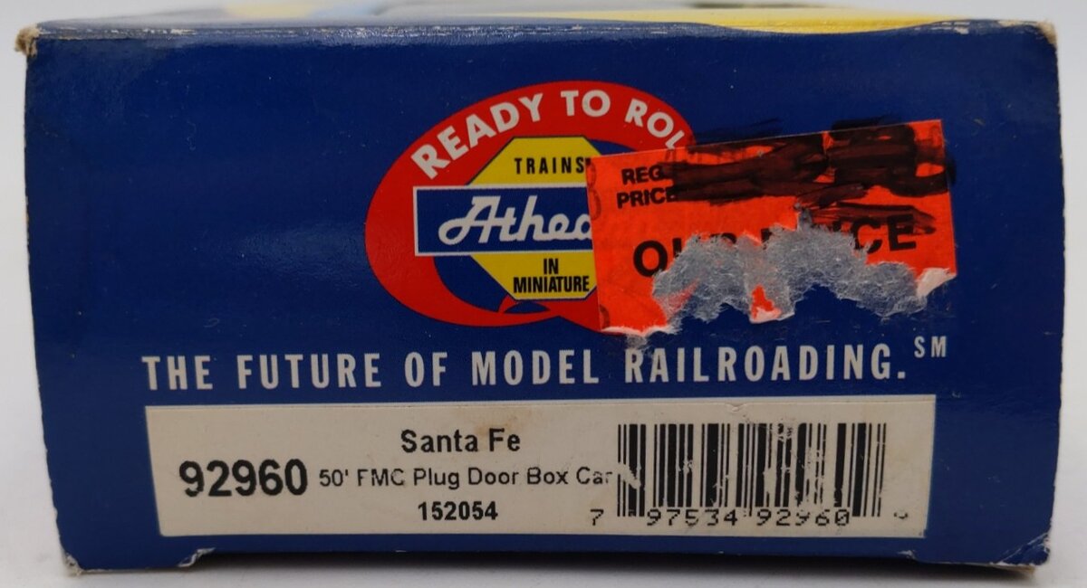 Athearn 92960 HO Scale Santa Fe ATSF 50' FMC Plug Door Box Car #152054 EX/Box