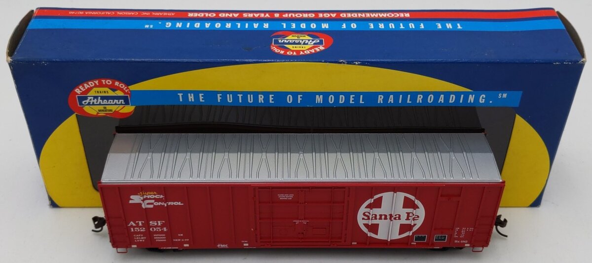 Athearn 92960 HO Scale Santa Fe ATSF 50' FMC Plug Door Box Car #152054 EX/Box