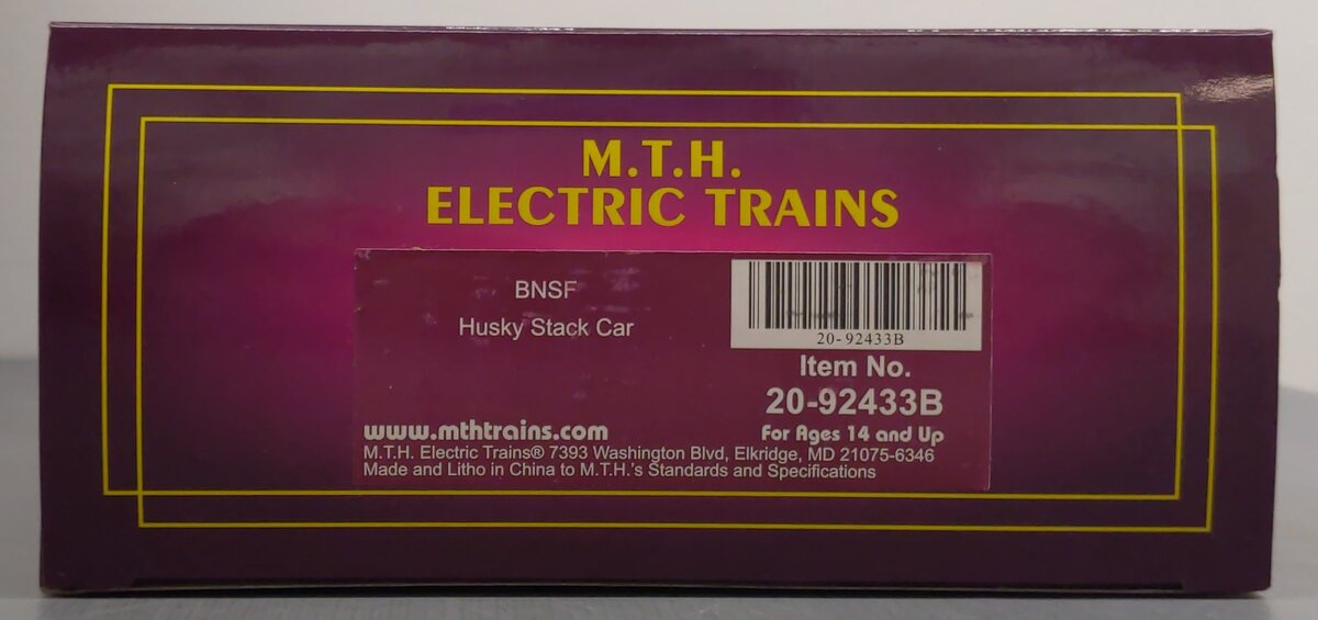 MTH 20-92433B O Gauge BNSF Husky Stack Car #208114 NIB