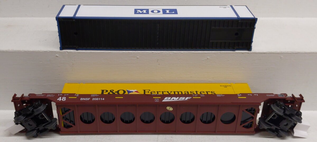MTH 20-92433B O Gauge BNSF Husky Stack Car #208114 NIB