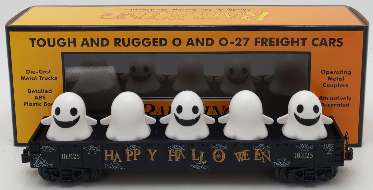 MTH 30-72259 O Gauge Halloween Gondola Car w/Flickering Lighted Ghosts #103125 LN/Box
